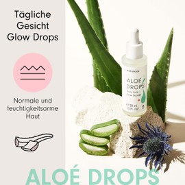HelloBody Aloé Drops Glow Booster (30 ml) - Vegan Facial Care Serum - Aloe Vera Facial Oil - Care Serum for a Natural Glow