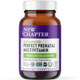 New Chapter Advanced Perfect Prenatal Vitamins - 192ct, Organic, Non-GMO Ingredients for Healthy Baby & Mom - Folate (Methylfolate), Iron, Vitamin D3, Fermented with Whole Foods and Probiotics