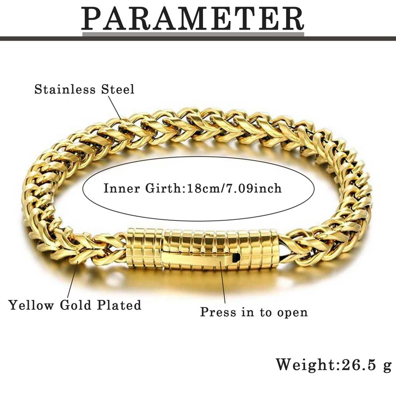 Vinoya Link Bracelets for Men Cuban Link Stainless Steel 18