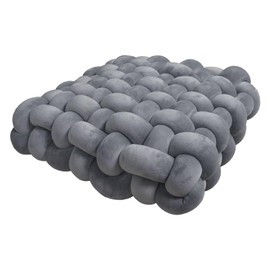 BEIIELA Knot Pillow Meditation Cushion Large Floor Cushions for Sitting Funky Throw Pillows Chair Pillows Soft Pads Square Knotted Seat Cushions for Home Decoration Living Room Bedroom Sofa Couch Grey