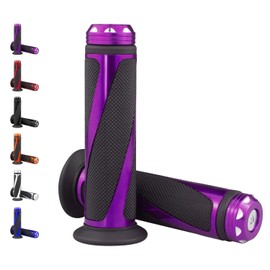 amavoler Universal Motorcycle Handlebar Grips Fits for Motorcycles with 7/8" Left Grip and 1" Right (Purple)