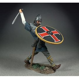 W. Britain Wrath of The Northmen 62141 Brogda Viking Attacking with Sword and Shield 1:30 Scale Metal