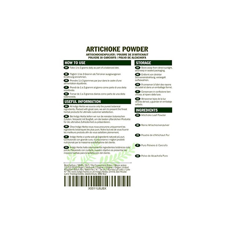 Indigo Herbs Artichoke Leaf Powder 100g