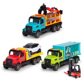 Dickie Toys - Heavy Road Truck (22 cm) - 1 Volvo VHD 300 Toy Car with Friction (Wood Transporter, Tow Set or Container Transporter), Car Toy for Children from 3 Years, 3 Assorted Designs