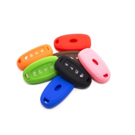 LIGHTKOREA Funda protectora de silicona para llave inteligente de 4 botones compatible con Hyundai 2018 2019 2020 Kona Elantra GT i30 Tucson Santa Fe Azera Santa Fe Veloster (amarillo + aleatorio)