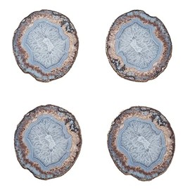 Kim Seybert Strata Drink Coasters in Beige, Taupe & Gray, Set of 4