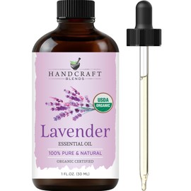 Handcraft Blends Organic Lavender Essential Oil – 1 Fl Oz – 100% Pure and Natural – Premium Grade Essential Oil for Diffuser and Aromatherapy