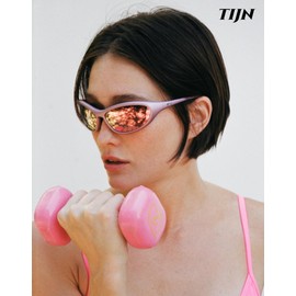 TIJN Sports Sunglasses for Men Women UV400 Wraparound Cycling Running Golf Motorcycle Glasses, Large Outdoor Shades, Vanta