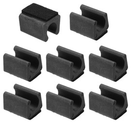 PATIKIL 8pcs Rectangle Chair Leg Cover with Felt Pad, 14mm Slide Smoothly No Scratches No Noise Furniture Feet Hardwood Protectors Tips Floor Glides Tubing Caps for Office,Black Black