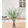 Zhuqing 16.5" Artificial Eucalyptus Stems in Glass Vase with Faux
