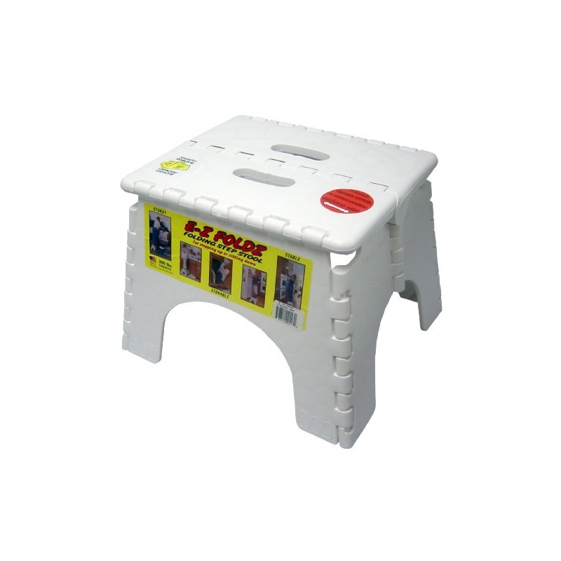 B&R Plastics 101-6 EZ 9-Inch Foldz Step Stool, White