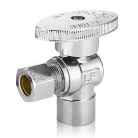 HeSun 1-PC Angle Stop Valve, 1/2" Sweat x 3/8" OD Compression Angle Stop, 1/4 Turn Shut Off Valve for Bathroom