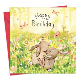 Twizler Happy Birthday Card with Cute Bunnies – Cute Birthday Card – Girls Birthday Card – Boys Birthday Card – Birthday Card For Her – Birthday Card For Him – Childrens Birthday Card