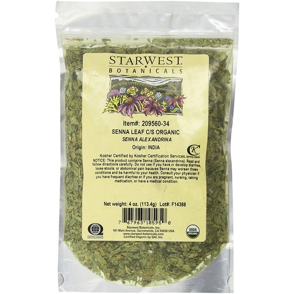 Starwest Botanicals, Organic Senna Leaf C/S