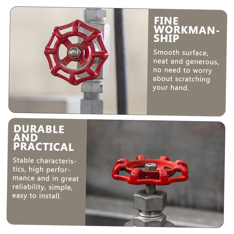 Operitacx Gate Valve Handle 5pcs Red Cast Iron Easy Opening