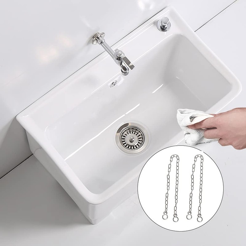 UYUYong 2PCS Bath Plug Chain Strong Chrome Link Type Bath