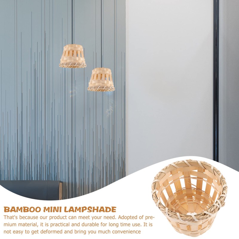 DOITOOL Handwoven Light Shade Rattan Woven Lamp Cover Small Lamp