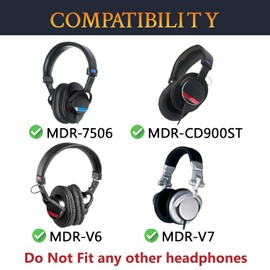 SOULWIT Mesh Gewebe Ersatzpolster Ersatz Ohrpolster für Sony MDR-7506 MDR-V6 MDR-V7 MDR-CD900ST Monitor Kopfhörer, Polster mit Geräuschdämmungsschaum