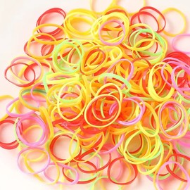 Galawelly color seamless joint disposable rubber band head rope simple children's hair rope does not hurt the hair elastic good tie hair leather band hair ring (Fluorescent pearlescent 500)