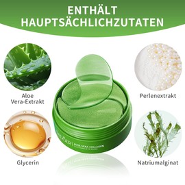 60Pcs Augenpads,Augenpads Gegen Augenringe,Kollagen Augenpads Gegen Augenringe Mit Aloe Vera,Augenringe Entfernen,Mindern Falten und Schwellungen