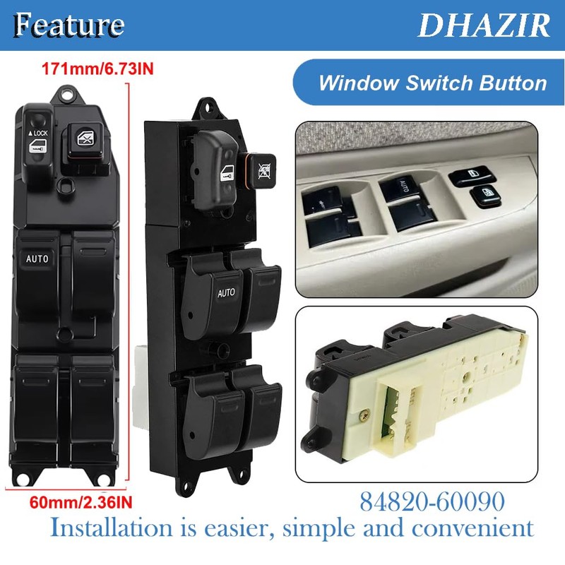 84820-60090 Master Power Window Switch Front Left Driver Side Fit