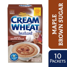 Cream of Wheat Instant Hot Cereal, Maple Brown Sugar, 1.23 Ounce, 10 Packets (Pack of 12)