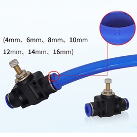 12mm OD Air Flow Control Valve, Pneumatic Airflow Regulator Straight Speed Controller, Push to Connect Air Fittings (Pack of 5)