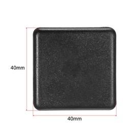 sourcing map Standard Plastic Square Aluminum Extrusion End Cap Black 40x40mm 5pcs