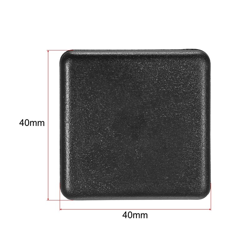sourcing map Standard Plastic Square Aluminum Extrusion End Cap Black