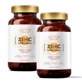 Zinc Capsules High Dose 20 mg - Liposomal Zinc with High Bioavailability - For Skin Hair Nails & Immune System - Vegan - 90 Capsules Pack of 2 - GMP Quality