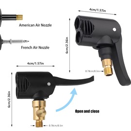 HONGECB Car Valve Lever Connector, Car Air Pumps Thread Nozzle, Brass Car Valve Adapter, Thread Nozzles Valve Adapter, Deflation and Inflation in One, for Car, Moto, Tyre Inflator, Pack of 2