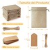50PCS Bolsas de Arpillera con Cordón, 13 x 18CM Bolsas