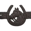 Ebros Gift Rustic Western Horse Head With 3 Horseshoes Lucky