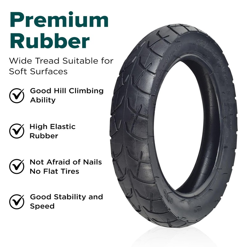 AlveyTech 12-1/2"x2-1/4" Scooter Tube and Tire Kit (Set of 2)