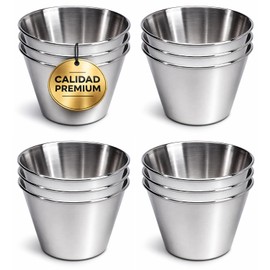 Dariol Mould Set | Stainless Steel Pudding Cases | Non-Stick Baking Moulds for Preparing Flans and Panna Cottas | Stackable & Dishwasher Safe Mini Baking Moulds | EUROXANTY Baking Accessories | Set of 12