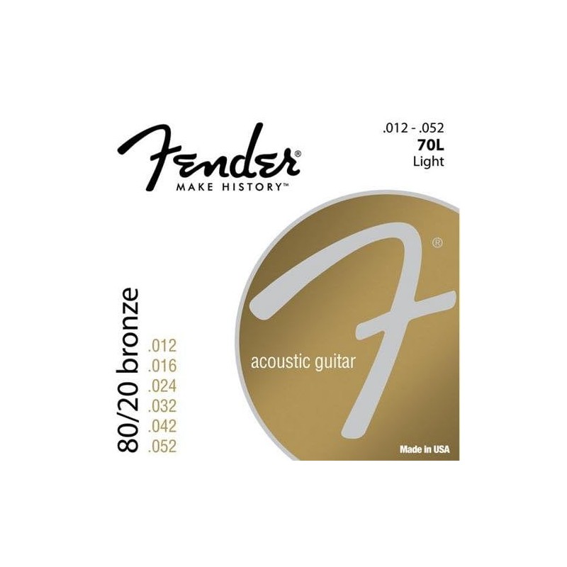 Fender Extremo de bola de bronce 70L 80/20 12-52, cuerdas