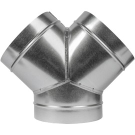 8" Inch Y-Shape Ducting Splitter - 45 Degree Galvanized Steel 3-Way Dust Collection Fitting - Branches for Exhaust Fan - Ducting Adapter - Duct Hose Connector