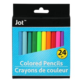 Jot 24 Piece Mini Colored Pencils Arts Craft School Supplies Kids 3 and Up