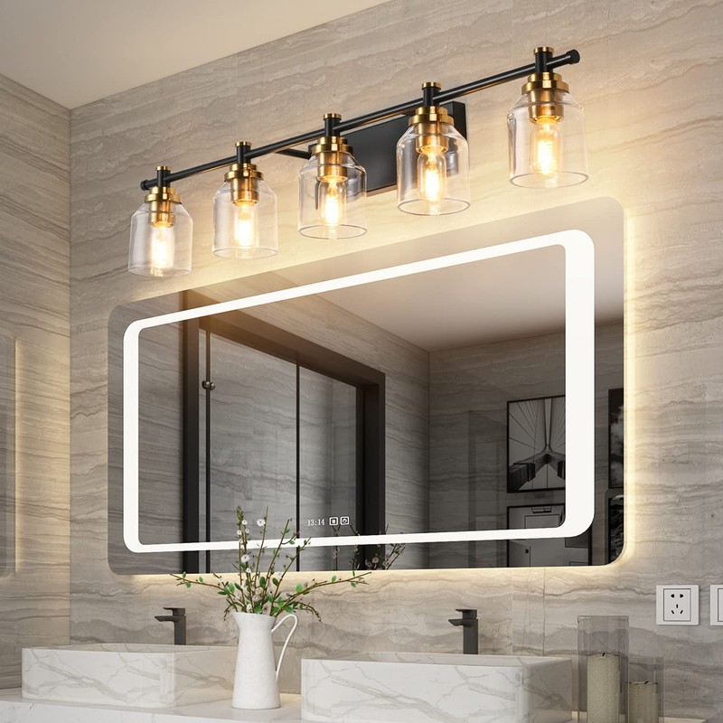 SOLFART Bathroom Light Fixtures Over Mirror Bath Vanity Lights Black