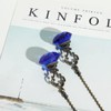 2pcs Blue Crystal Fan Pull Diamond Drop Vintage Pull Chain