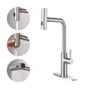 Kitchen Faucet with Pull Down Sprayer, Brushed Nickel Waterfall Single