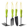 Relaxdays Garden tool set, 4 pieces, flower trowel, small rake,