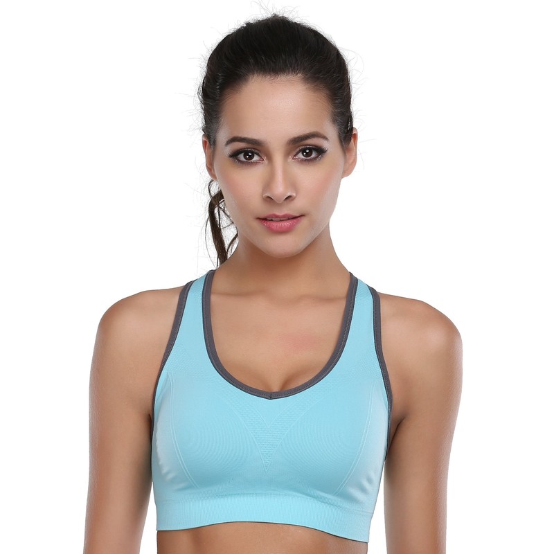 BAOMOSI Women's Seamless Racerback Sports Bra High Impact Support Yoga