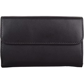 Women Genuine Leather Envelope Style Purse Wallet - Black