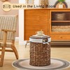 LGENHOOM Round Water Hyacinth Laundry Hamper with Lid Handwoven Wicker