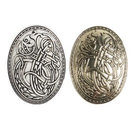 Opexicos 2Pcs Viking Age Oval Brooch Turtle Amulet Sweden Pin Talisman