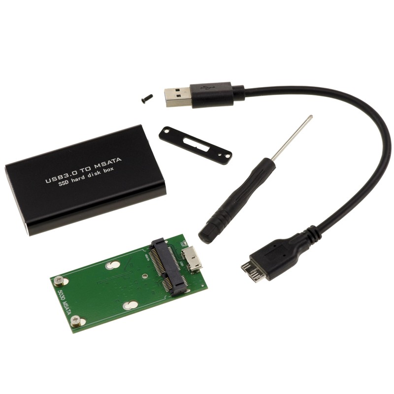 Kalea-INFORMATIQUE mSATA to USB3 Enclosure for 30mm or 50mm mSATA