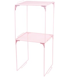 Svartur Shelf Pack, 2, Metal, Contemporary, Pink, Stackable, Space Saving, for School Locker Organizing