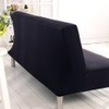 Solid Colour Armless Sofa Bed Cover Polyester Spandex Stretch Futon