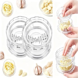 2PCS Clear Garlic Crusher, Manual Garlic Crusher and Ginger Mincer Tool